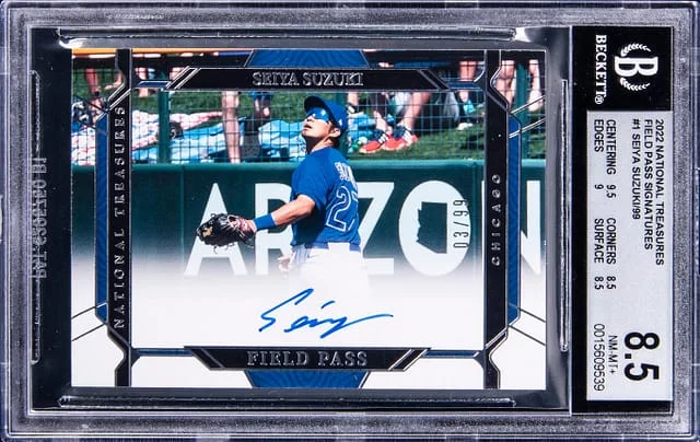 2022 Panini National Treasures Seiya Suzuki Field Pass Signatures #FP-SS card image