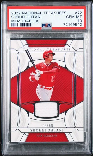 2022 Panini National Treasures Shohei Ohtani Memorabilia #72 card image