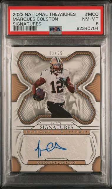 2022 Panini National Treasures Signatures Mco Marques Colston #no-number card image