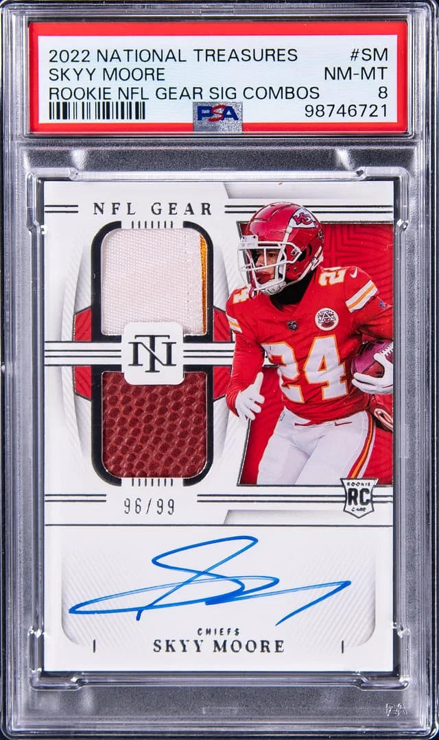 2022 Panini National Treasures Skyy Moore NFL Gear Signature Combos #RGS-SM card image