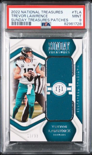 2022 Panini National Treasures Sunday Treasures Patches Tla Trevor Lawrence #no-number card image