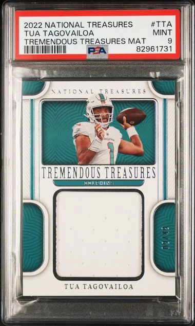 2022 Panini National Treasures Tremendous Treasures Material Tta Tua Tagovailoa #no-number card image