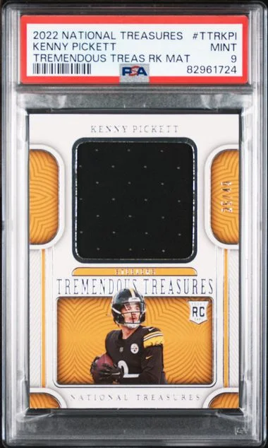 2022 Panini National Treasures Tremendous Treasures Rookies Material Kpi Kenny Pickett #no-number card image