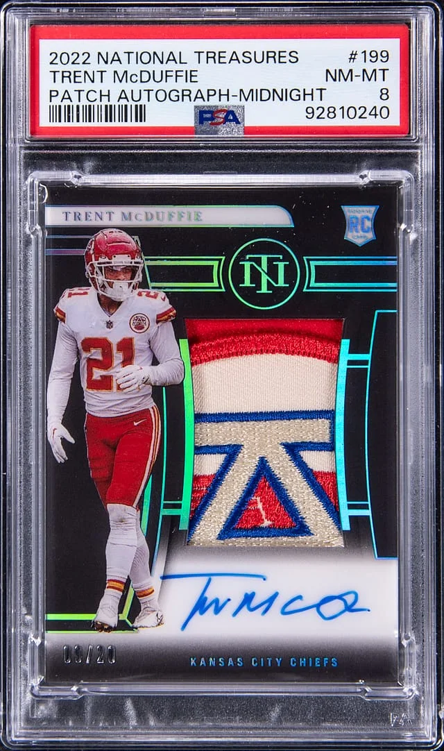 2022 Panini National Treasures Trent Mcduffie Patch Autograph #199 card image