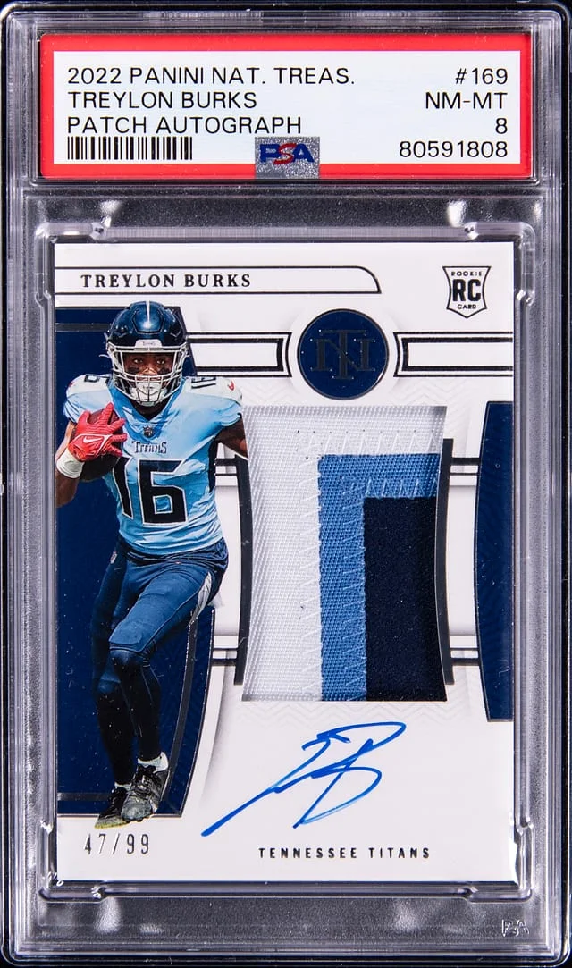 2022 Panini National Treasures Treylon Burks Patch Autograph (RPA) #169 card image