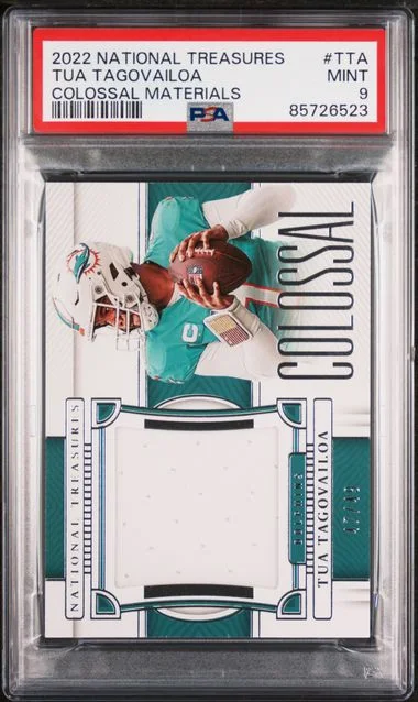 2022 Panini National Treasures Tua Tagovailoa Colossal Materials #TTA card image