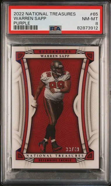 2022 Panini National Treasures Warren Sapp Purple #65 card image