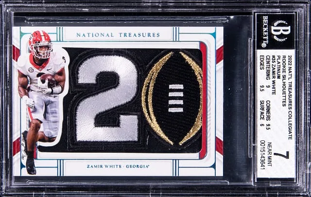 2022 Panini National Treasures Zamir White Collegiate Silhouettes Platinum #HOU-ZWH card image