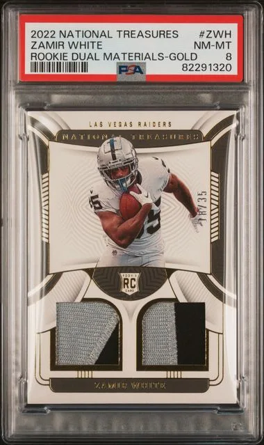 2022 Panini National Treasures Zamir White Dual Materials Gold #RDM-ZWH card image