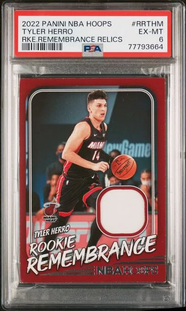 2022 Panini NBA Hoops Remembrance Relics Rrthm Tyler Herro #no-number card image