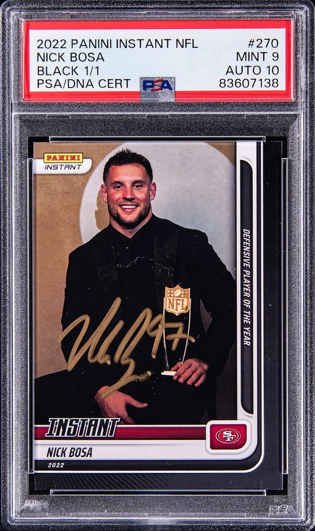 2022 Panini Nick Bosa Instant Nfl Black 1/1 #270 card image