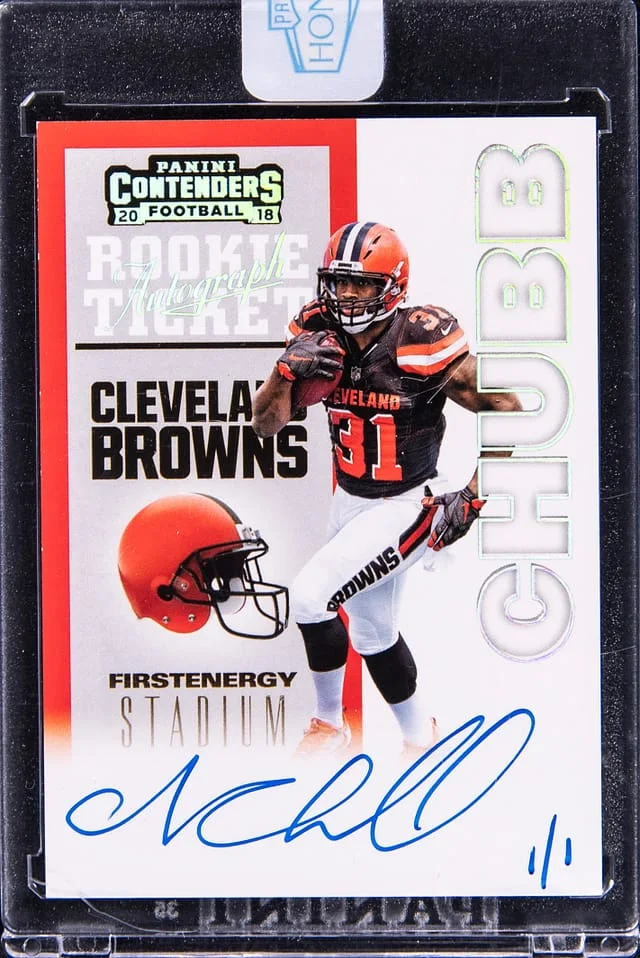 2022 Panini Nick Chubb Honors '18 Contenders Ticket #ANN-NC card image