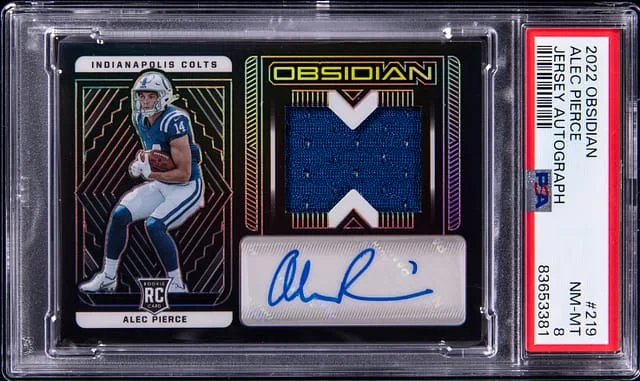 2022 Panini Obsidian Alec Pierce Jersey Autograph #219 card image