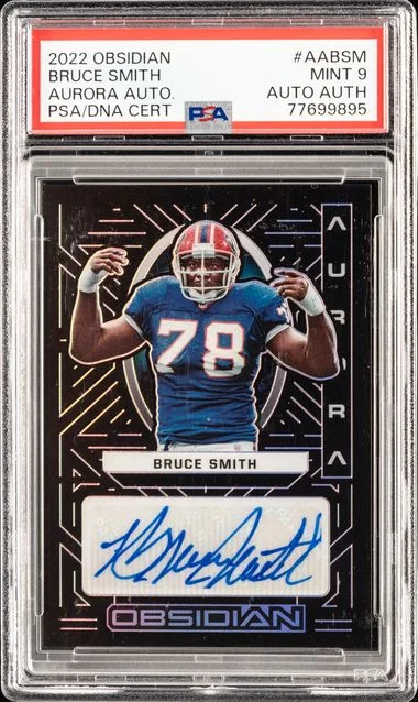 2022 Panini Obsidian Aurora Autographs Aabsm Bruce Smith #no-number card image