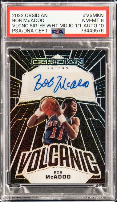 2022 Panini Obsidian Bob Mcadoo Volcanic Signatures Electric Etch White Mojo #VSMKN card image