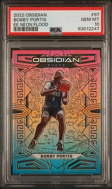 2022 Panini Obsidian Bobby Portis Electric Etch Neon Flood #97 card image