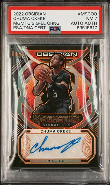 2022 Panini Obsidian Chuma Okeke Magmatic Signatures Electric Etch Orange #MSCOO card image
