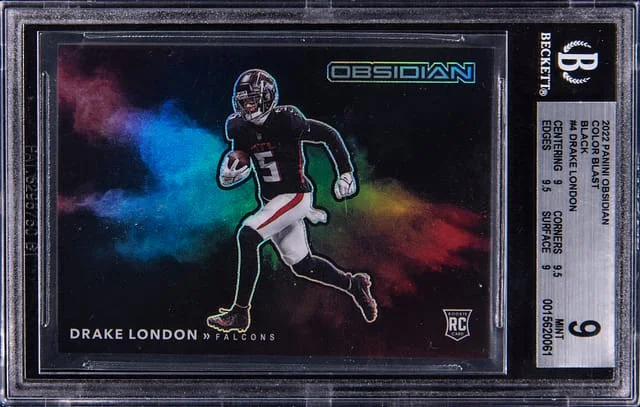 2022 Panini Obsidian Drake London Color Black Black #CBB-DLO card image