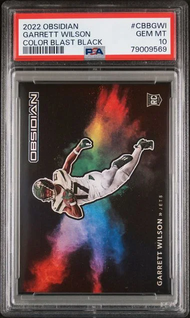 2022 Panini Obsidian Garrett Wilson Color Blast Black #CBBGWI card image