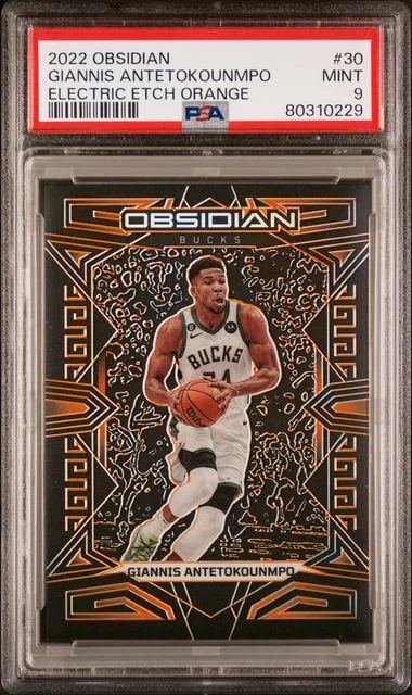 2022 Panini Obsidian Giannis Antetokounmpo Electric Etch Orange #30 card image