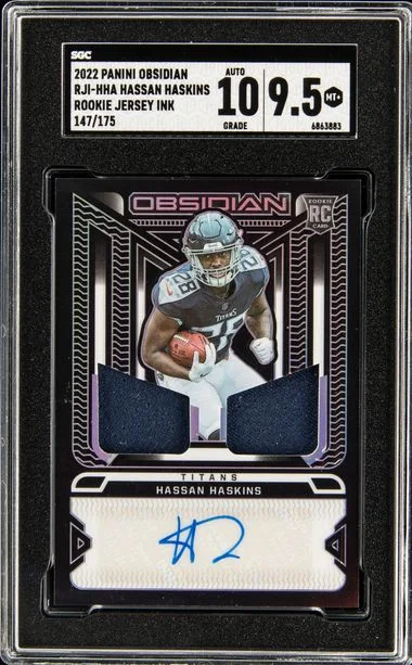 2022 Panini Obsidian Hassan Haskins Jersey Ink #RJI-HHA card image