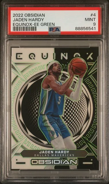 2022 Panini Obsidian Jaden Hardy Equinox Electric Etch Green #4 card image
