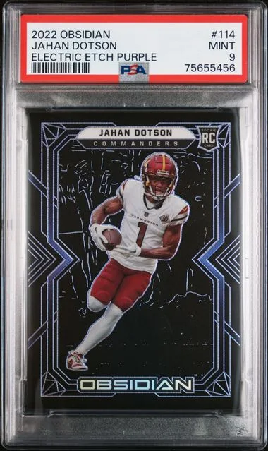 2022 Panini Obsidian Jahan Dotson Autograph #114 card image