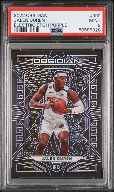 2022 Panini Obsidian Jalen Duren Electric Etch Purple #192 card image