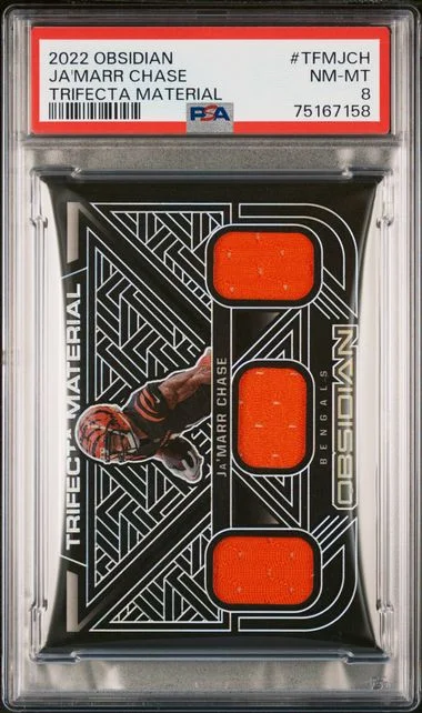 2022 Panini Obsidian Ja'Marr Chase Trifecta Material #TFM-JCH card image