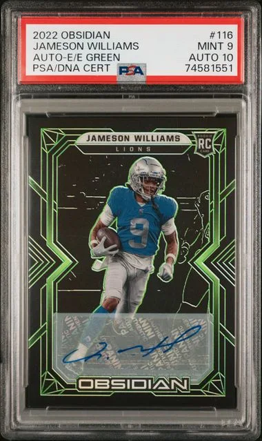 2022 Panini Obsidian Jameson Williams Autograph-Electric Etch Green #116 card image