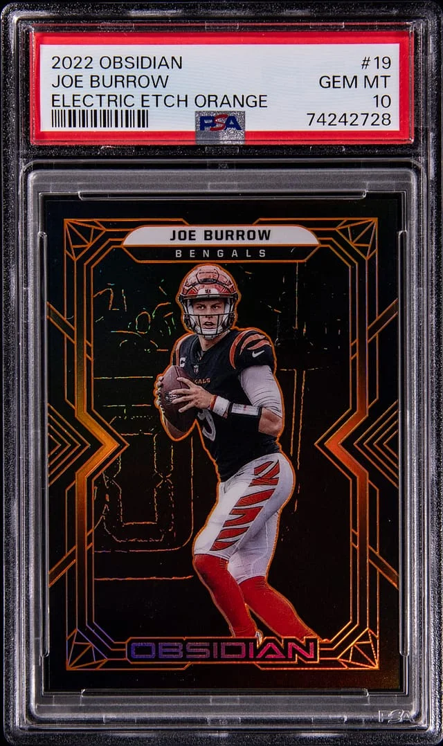 2022 Panini Obsidian Joe Burrow Electric Etch Orange #19 card image