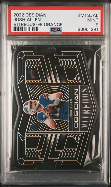 2022 Panini Obsidian Josh Allen Vitreous Electric Etch Orange #VTS-JAL card image