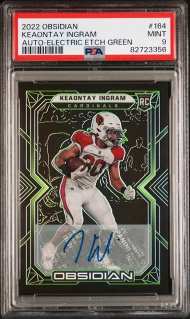 2022 Panini Obsidian Keaontay Ingram Autograph-Electric Etch Green #164 card image