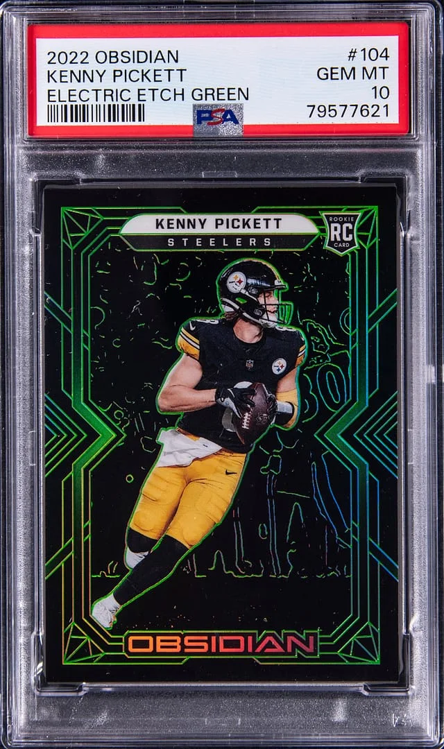 2022 Panini Obsidian Kenny Pickett Electric Etch Green #104 card image
