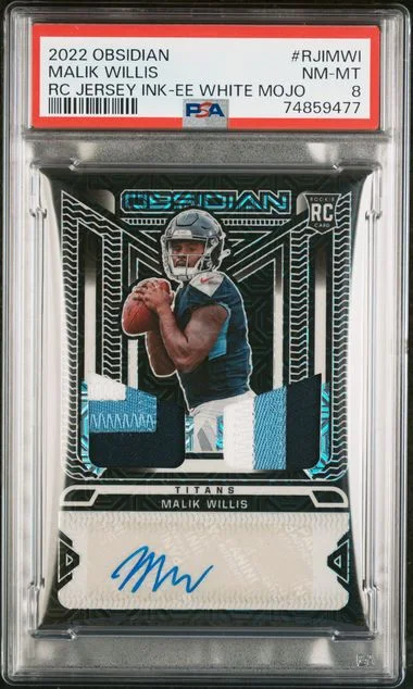2022 Panini Obsidian Malik Willis Jersey Ink Electric Etch White Mojo #RJIMWI card image