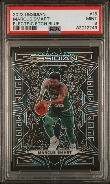 2022 Panini Obsidian Marcus Smart Electric Etch Blue #15 card image
