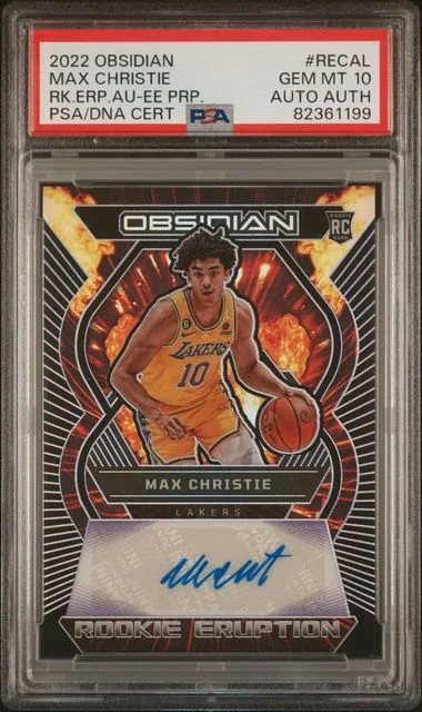 2022 Panini Obsidian Max Christie Eruption Autographs Electric Etch Purple #RE-CAL card image