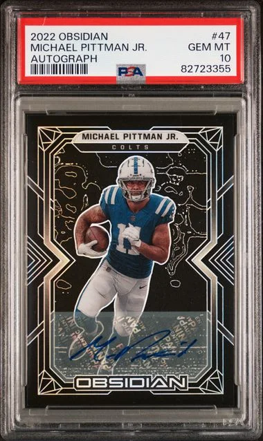 2022 Panini Obsidian Michael Pittman Jr. Autograph #47 card image
