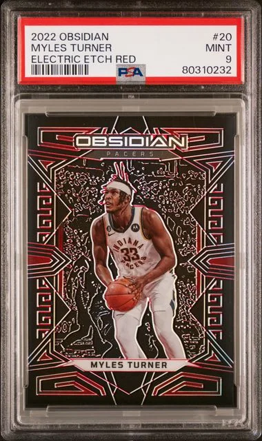 2022 Panini Obsidian Myles Turner Electric Etch Red #20 card image