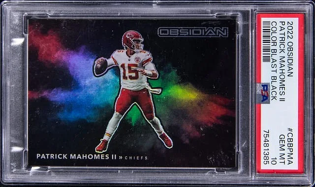2022 Panini Obsidian Patrick Mahomes II Color Blast Black #CBB-PMA card image