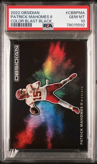 2022 Panini Obsidian Patrick Mahomes II Color Blast Black #CBBPMA card image