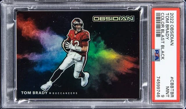 2022 Panini Obsidian Tom Brady Color Blast Black #CBB-TBR card image