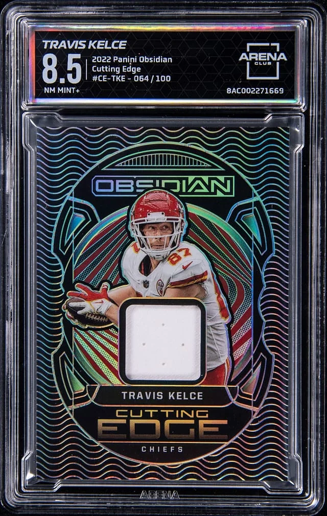 2022 Panini Obsidian Travis Kelce Cutting Edge #CE-TKE card image
