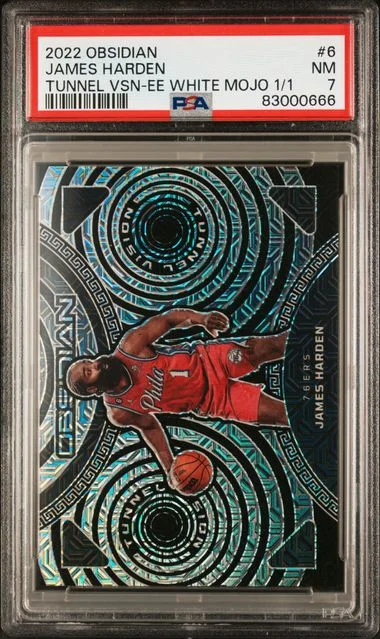 2022 Panini Obsidian Tunnel Vision Electric Etch White Mojo 1#6 James Harden #no-number card image