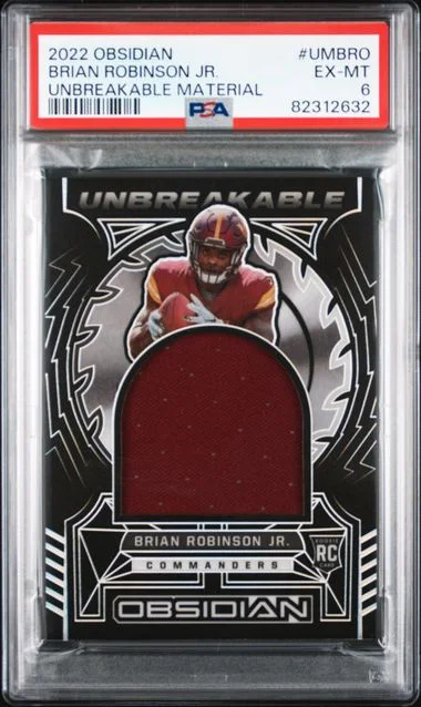 2022 Panini Obsidian Unbreakable Material Umbro Brian Robinson Jr. #no-number card image