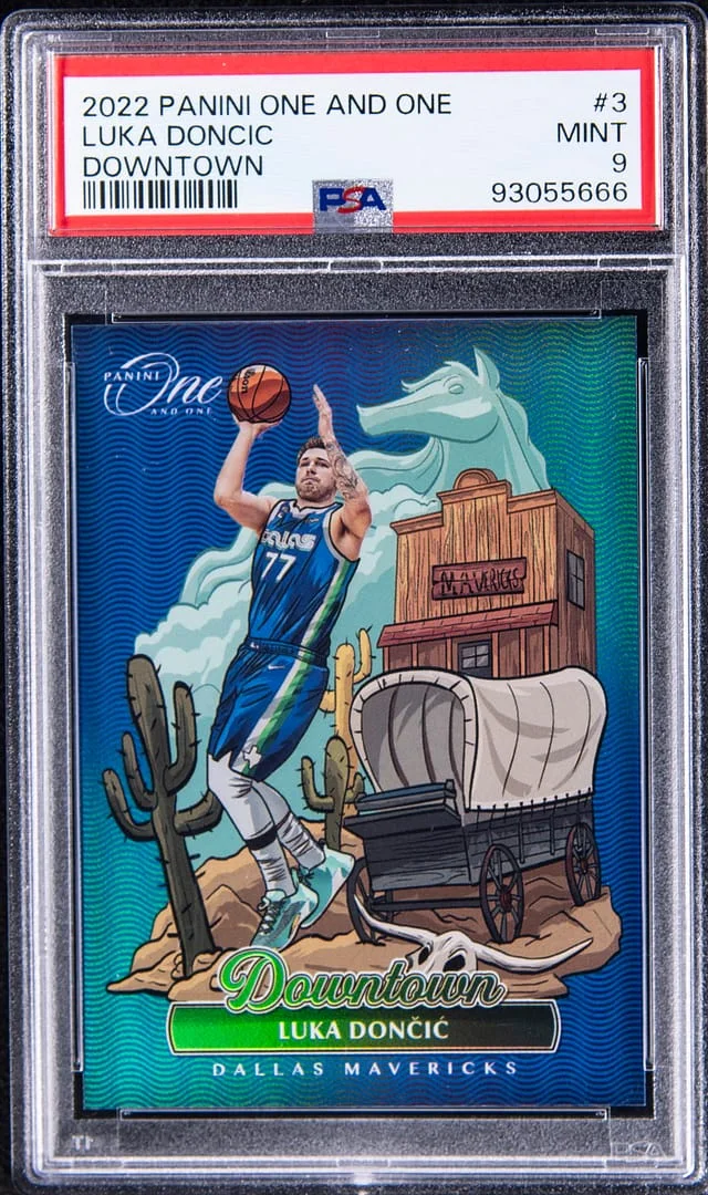 2022 Panini One and One Luka Doncic Downtown #3 card image