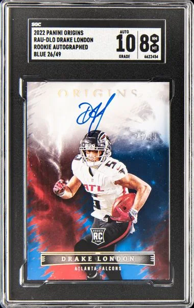 2022 Panini Origins Autographed - Blue Rau-Dlo Drake London #no-number card image