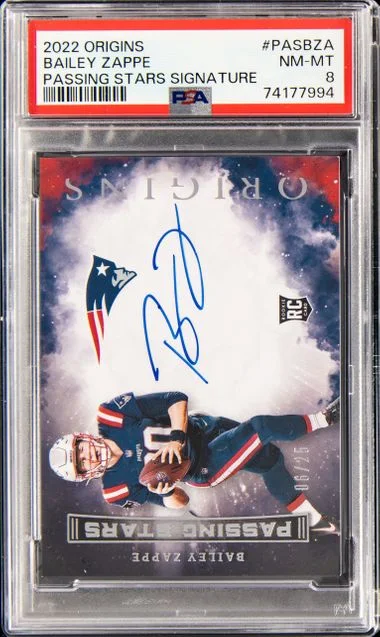 2022 Panini Origins Bailey Zappe Passing Stars Signatures #PASBZA card image