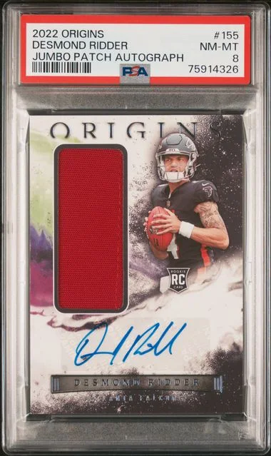2022 Panini Origins Desmond Ridder Jumbo Patch Autograph #155 card image