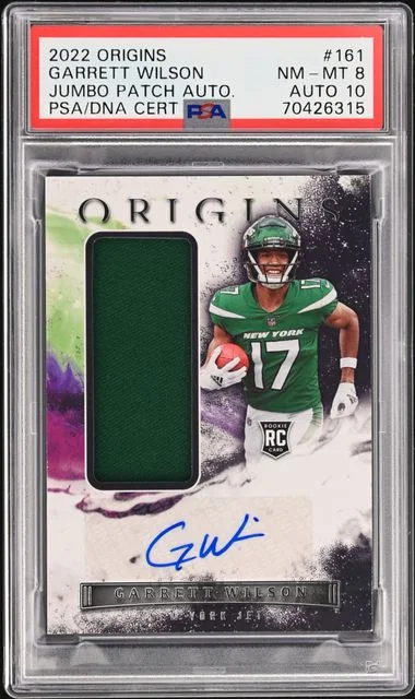2022 Panini Origins Garrett Wilson Jumbo Patch Autograph #161 card image